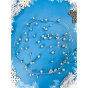 Гирлянда с жемчугом 115 см белая