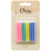 802915 Свечи Яркие полоски, Ассорти, 0,5*6 см, 20 шт.